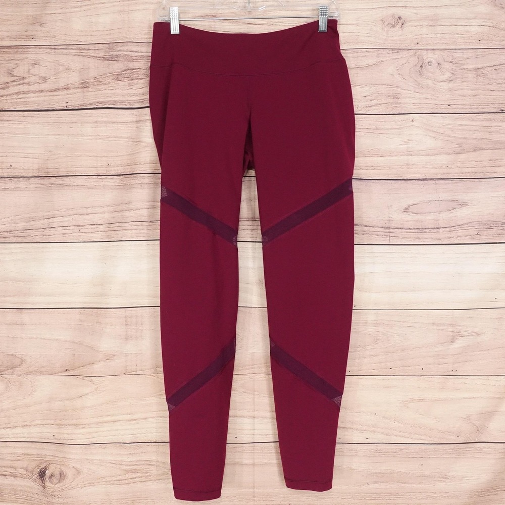 Old Navy Leggings Womens L Red Ankle Slim Stretch Active Pull On Gym
